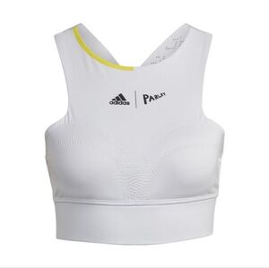 Adidas Women's London Tennis Crop Top White and Impact Yellow Small NWOT